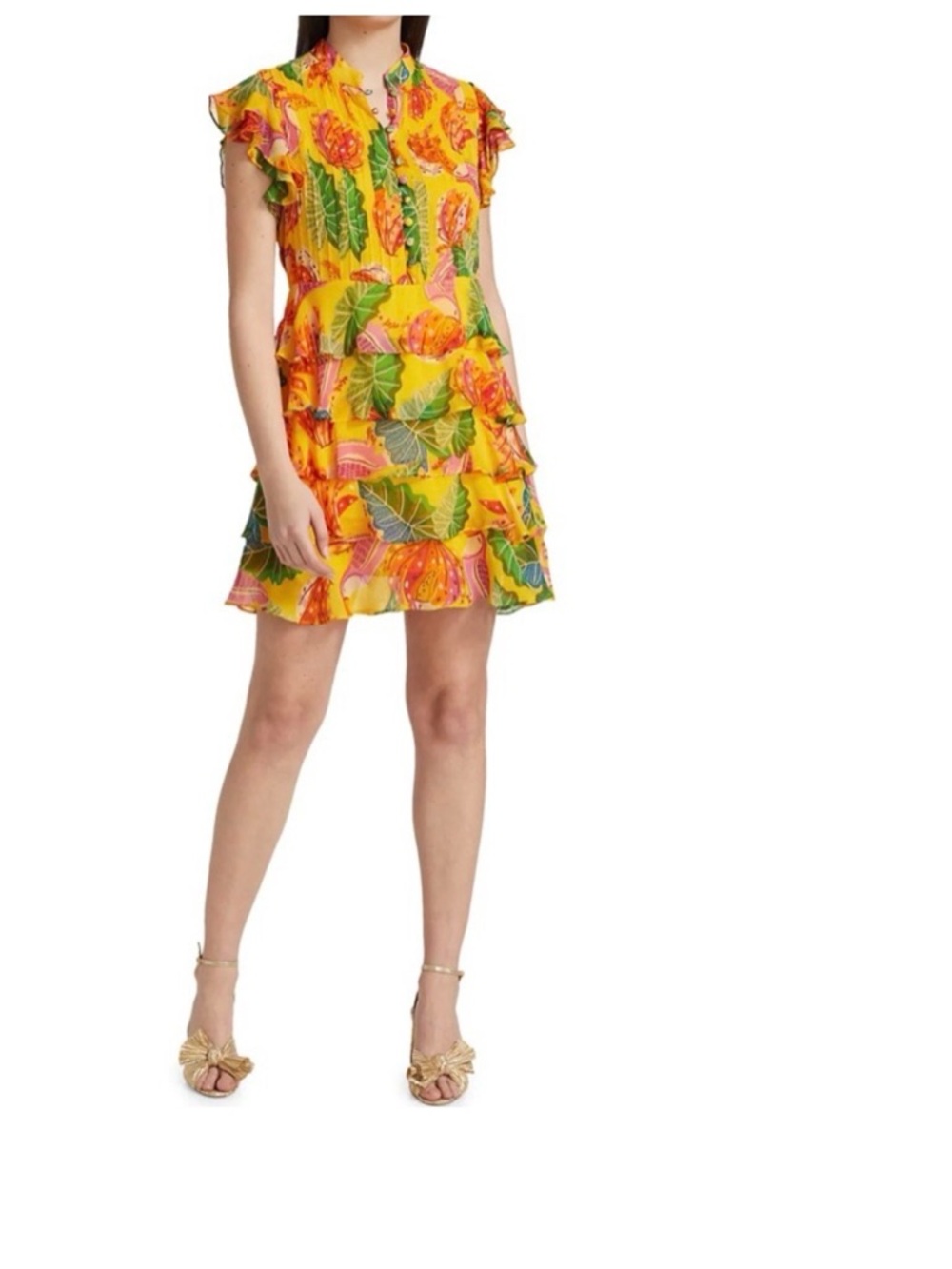 Farm Rio Yellow Beaks &
Bananas Mini Dress size small